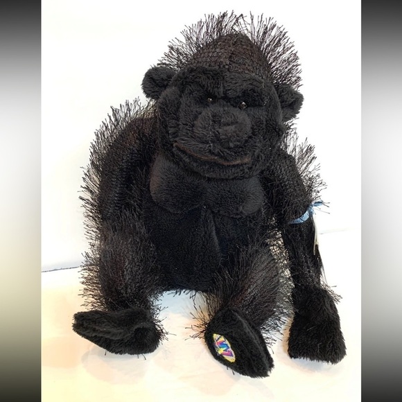 GANZ Webkinz Gorilla HM040 NEW With Sealed Code 8" Black Stuffed Animal Toy - Picture 2 of 6